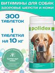 Polidex SuperWool Plus для собак кормовая добавка для улучшения состояния кожи, шерсти и когтей, а также для профилактики дерматитов у собак и щенков Полидекс Супер Вул плюс, 300таб