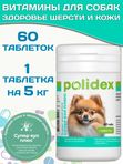 Polidex SuperWool Plus для собак кормовая добавка для улучшения состояния кожи, шерсти и когтей, а также для профилактики дерматитов у собак и щенков Полидекс Супер Вул плюс, 60таб