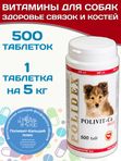 Кормовая добавка для профилактики нарушений обмена веществ, витаминной и минеральной недостаточности, укрепления костей и зубов у собак Polidex Поливит-Кальций плюс (Polidex),500т