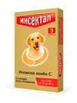 Капли на холку от клещей, блох и гельминтов для собак от 25-40 кг Инсектал комбо С (Neoterica), 3 пипетки Фипронил/Моксидектин