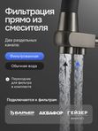 Смеситель для кухни с гибким изливом и фильтром для питьевой воды графит матовый WfloW