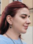 Моносерьга «Гагатовый квадратик»