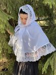 Церковный капюшон «Роскошный» белое кружево