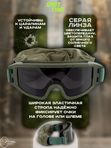 Маска стрелковая защитная ShotTime Puma, оправа зелёная, линза серая