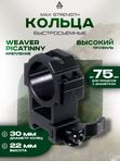 Кольца UTG Max Strength 30мм на Weaver, быстросъемные, высокие