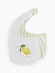Нагрудный фартук на кнопке 2 шт stripes and lemon Happy Baby (6мес+)