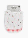 Нагрудный фартук на кнопке 2 шт checkered pattern and cherry Happy Baby (6мес+)