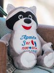 Игрушка с вышивкой метрики ребенка