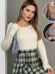 Асимметричный лонгслив в рубчик SHOPDAANNA 72450108