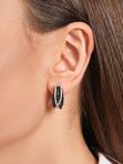Серьги СРС3054Ф со шпинелью и фианитами из серебра, 925 пробы