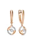 Серьги с бриллиантами, золото 02-00296-05-001-01-01 ЮК KLONDIKE Jewellery