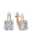 Золотые серьги с танцующим бриллиантом ЮК KLONDIKE Jewellery