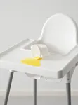 Высокий стульчик со столешницей, белый/серебристый АНТИЛОП
