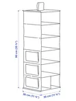 Подвесной модуль,7отделений, серый/с рисунком 30x30x90 см БЛЭДДРАРЕ