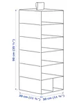 Модуль для хранения, 7 отделений, белый/серый 30x30x90 см СТУК