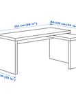 MALM письменный стол с выдвижной панелью, 151x65 см