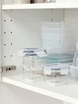 Контейнер для продуктов с крышкой, четырехугольной формы/стекло180 мл  ИКЕА/365+