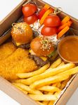 Бокс горячего приготовления с куриными стрипсами и картофелем фри (вес 500 гр)
