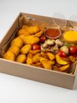 Бокс горячего приготовления с куриными стрипсами и наггетсами (вес 800 гр)