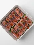 Рулетики из ростбифа со свежими овощами