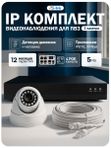 Комплект IP видеонаблюдения для ПВЗ c 1 купольной камерой 5Мп Ps-Link KIT-A501IP-YE / Питание POE / Запись звука / Приложение IPEYE