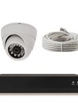 Комплект IP видеонаблюдения для ПВЗ c 1 купольной камерой 5Мп Ps-Link KIT-A501IP-YE / Питание POE / Запись звука / Приложение IPEYE