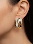 Серьги золотые с фианитами