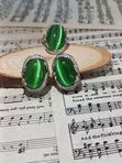 Серебряный комплект с кошачьим глазом