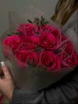 Букет из роз "Малиновый закат"