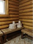 Лесная баня (левый отдел) с ведром-водопадом