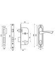 Замок в комплекте с ручкой LOCKSET16.CRONA.4070-1 (Пунто)