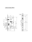 Корпус врезного замка c защёлкой MDV25/C-60.85.3R16 (Фуаро)