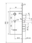 Замок врезной сувальдный защёлкой в компл с ручкой ЗВ9-8.3/13(КЛП5-85) лев., 3 кл/88011/ (САМ)