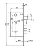 Замок врезной сувальдный защёлкой в компл с ручкой ЗВ9-8.3/13(КЛП5-85) лев., 3 кл/88011/ (САМ)