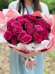 Малиновые кустовые розы 9 стеблей =27 бутонов, арт. 210