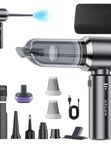 Пылесос для автомобиля беспроводной мощный, мини, воздуходувка аккумуляторная для компьютера серый WFLOW