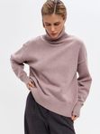 Свитер женский оверсайз с горлом теплый серый