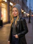 Капор капюшон из полушерсти на завязках утепленный флисом
