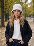 Шляпка утепленная мехом зимняя вязаная