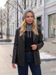 Капор капюшон из полушерсти на завязках утепленный флисом