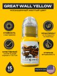 Пигмент краска для тату желтая Great Wall Yellow 15 мл, World Famous Tattoo Ink