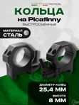 Кольца Contessa 25,4мм на Picatinny быстросъемные, h 8мм, сталь