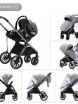 Коляска детская 2в1 Luxmom 777 (Люлька + Прогулочный блок), серый