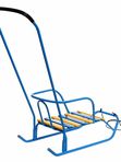 Санки детские Ника Ветерок 2+, с ручкой-толкателем, до 25 кг, голубой