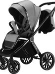 Коляска детская 2в1 Luxmom 777 (Люлька + Прогулочный блок), серый