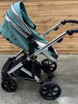 Коляска-трансформер детская Luxmom 570 3B1 (эко-кожа) с автолюлькой ,зеленый
