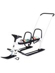Снегокат детский 505 "TWINS BABY PUSH" разборный для двоих с двумя складными спинками и толкателем, Совы карнавал