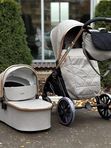 Коляска 2в1 LuxMom 788 для новорожденных, прогулочная коляска в цвете Хаки, эко-стиль