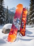 Сноуборд Reverse Rental, универсальный, геометрия Twin, прогиб Flat, уровень Intermediate, 150 см, оранжевый