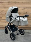 Коляска-трансформер детская Luxmom 570 3B1 (эко-кожа) с автолюлькой ,хаки